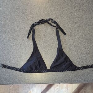 Black Polka Dot Triangle Bikini Top